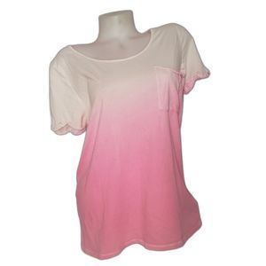ARIZONA JEANS Pink Ombre Scoop Neck Short Sleeve T Shirt Size XL